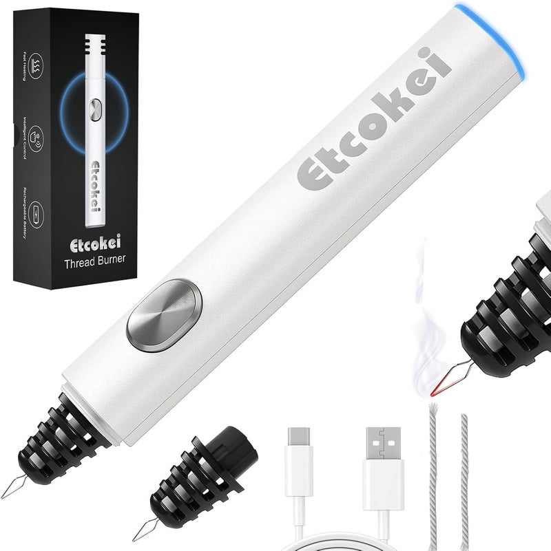 Etcokei أداة حرق الخيوط مع رأس بديل، أداة قابلة لإعادة الشحن لقطع الخيوط، قلم كوتري، مستلزمات الخياطة لصنع المجوهرات، DIY، إذابة، ربط، صنع الأساور، الأعمال الجلدية، قطع الشريط - Image 1